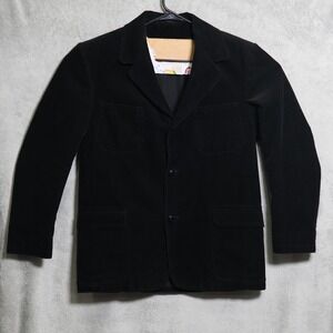 RRL Ralph Lauren Blazer Mens Medium Black Corduroy Work Chore Jacket Made USA